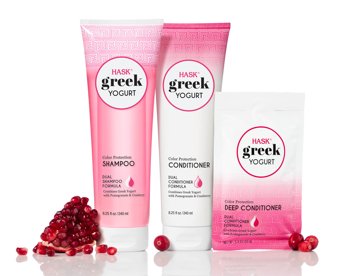 product photographer cosmetics photography greek yogurt shampoo and conditioner pomegranate cranberry