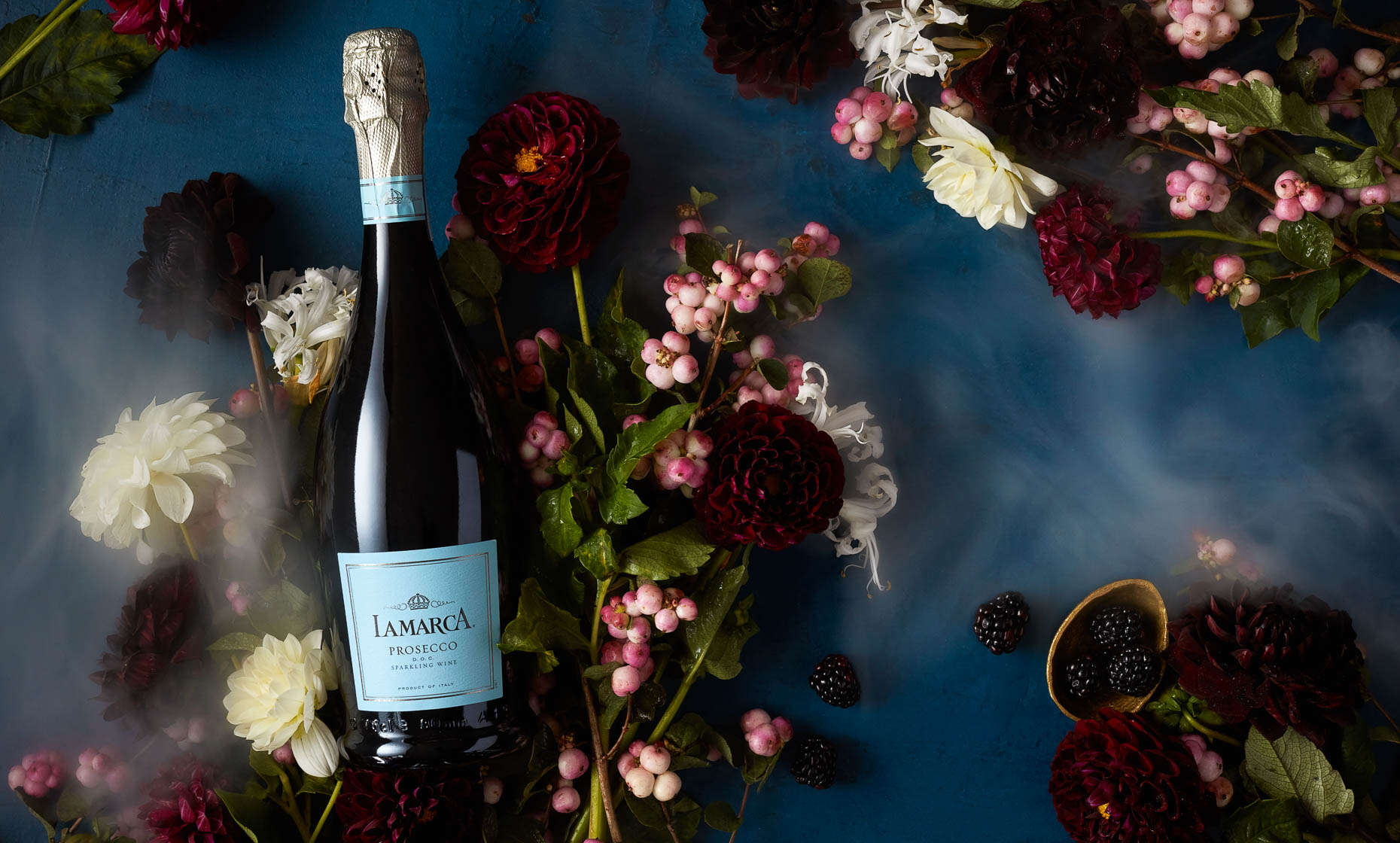 product photographer still life photography nyc lamarca prosecco still life photography with flowers 